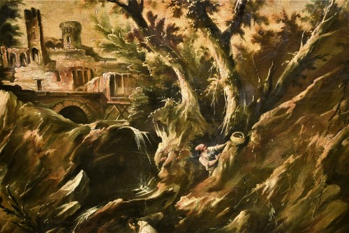 Paysage fantastique - attribué à Alessandro Magnasco - (1667 - 1749) - Louis XIV